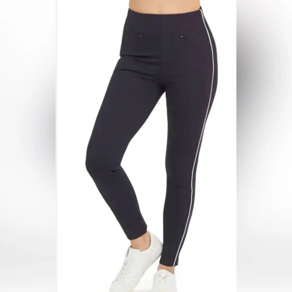 SPANX Ankle Piped Skinny Perfect Pants in Classic Black - Size Medium